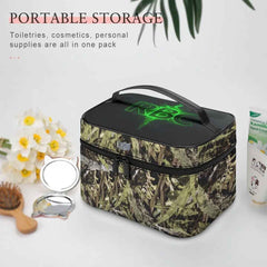 RealBud Camo Large Capacity Toiletry Organizer Bag with Dual Zipper and Hanging Hook