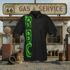 RealBud Camo Men's Hawaiian Shirt - Loose Fit Short Sleeve Button-Up with Pocket, Stretch Fabric - RealBud Camo