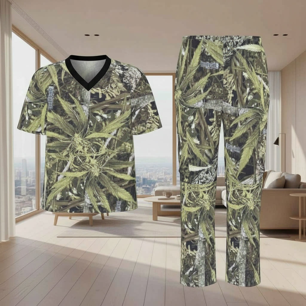 RealBud Camo Unisex Scrub Set with V Neckline, 2 Pockets, and Birdseye Fabric - RealBud Camo