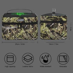 RealBud Camo Large Capacity Toiletry Organizer Bag with Dual Zipper and Hanging Hook