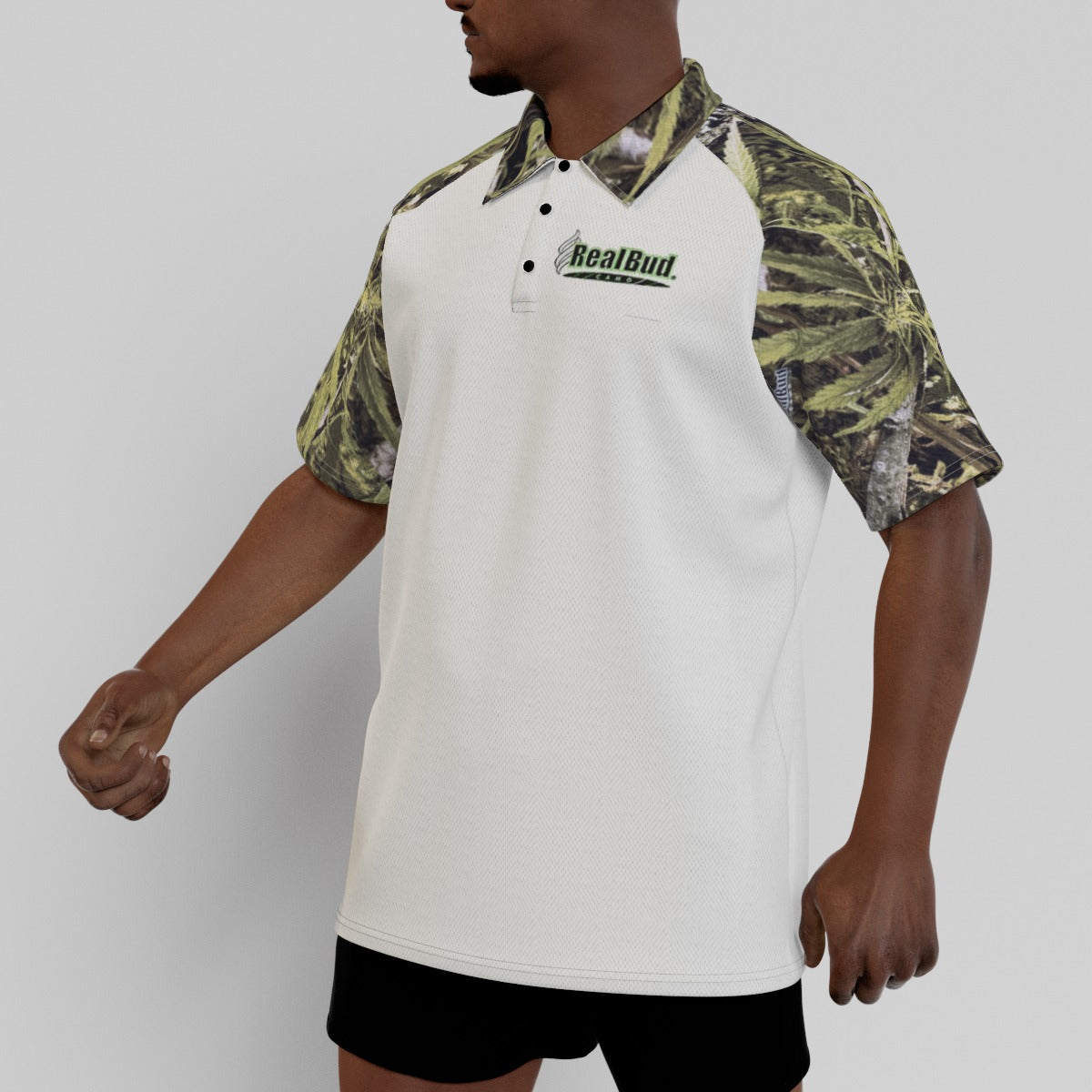 All-Over Print Men's Short Sleeve Polo Shirt With Button Closure