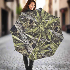RealBud Camo Festival Umbrella - Windproof Waterproof Cannabis Design - RealBud Camo