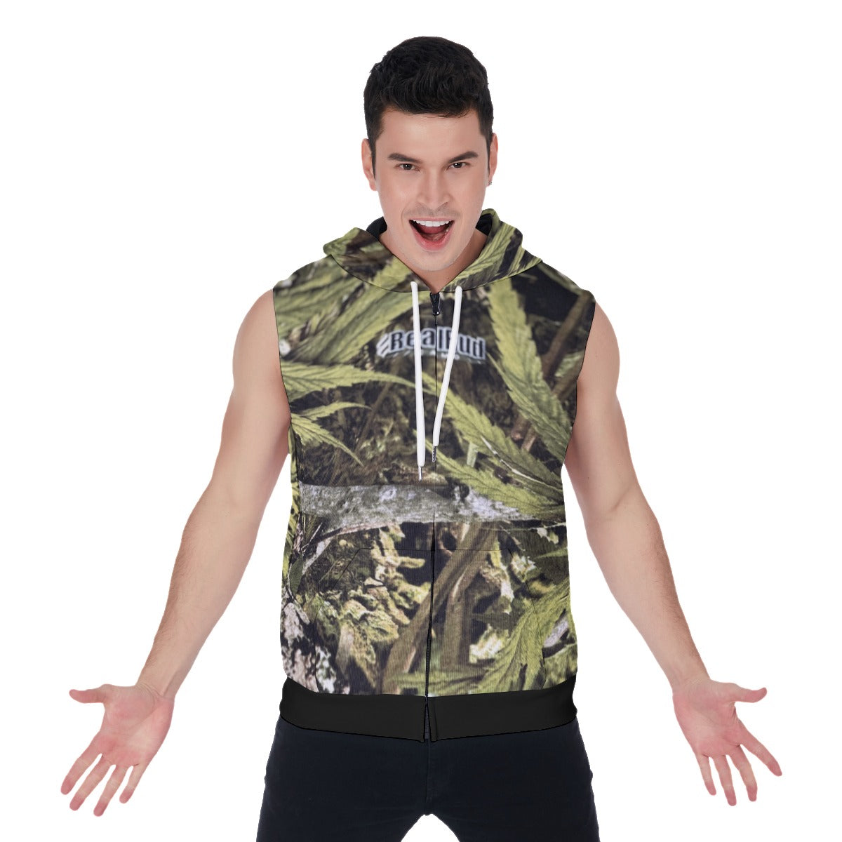 Men's Zipper-Up Sleeveless Hoodie