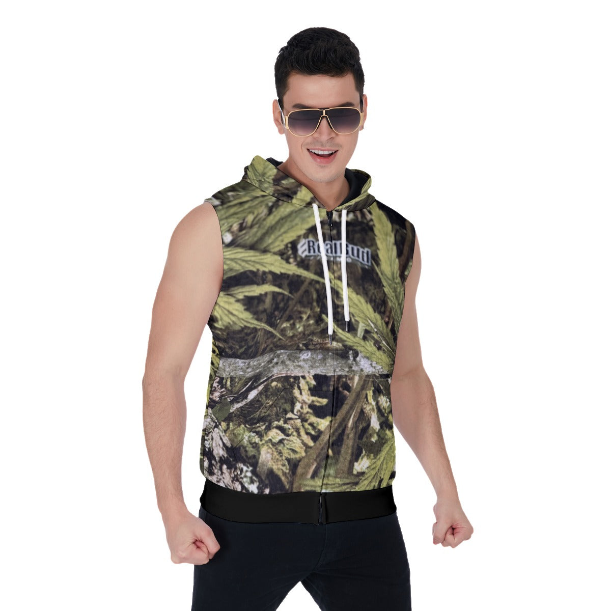 Camo top sleeveless hoodie